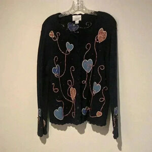 Christopher & Banks hand embroidered 2003 cardigan sweater women’s large